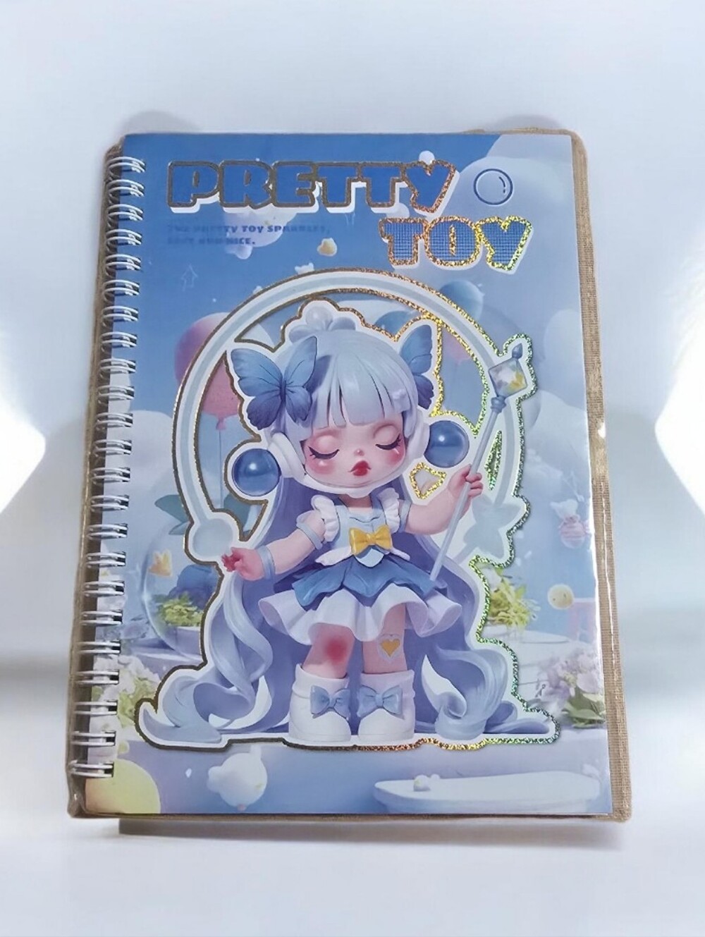 Pretty Toy Spiral Notebook - Blue/Purple Cute Character